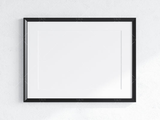 Minimalist Frame Mockup, Landscape Black Frame Mockup A1, Horizontal Frame Mockup, Frame Mockup for Print, Frame Mockup for Art