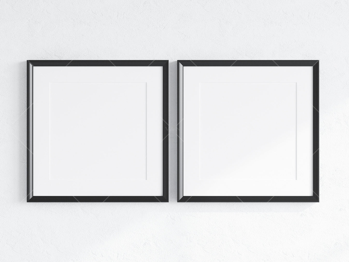 Minimalist Frames Mockup, 2 Square Black Frames Mockup, Poster Mockup, Two Square Frames Mockup, 2 Frame Mockup for Print, JPG PNG PSD