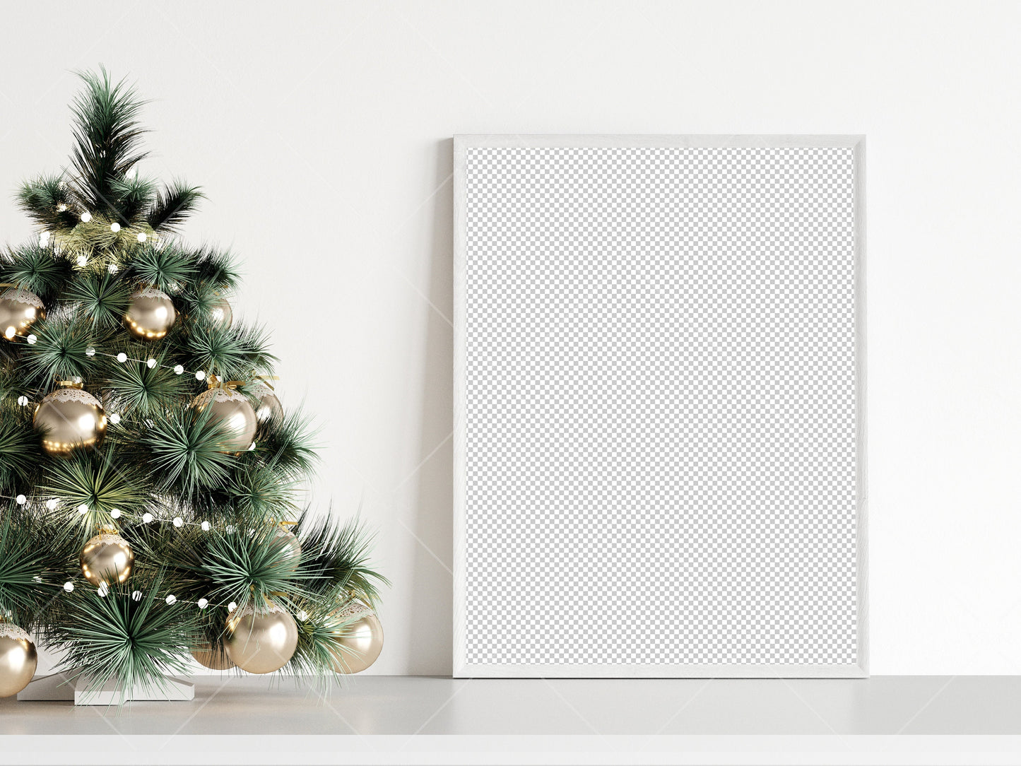 Christmas Frame Mockup 3:4 ratio, Minimalist Frame Mockup, Vertical White Frame Mockup, Portrait Frame Mockup Christmas, PSD JPG PNG