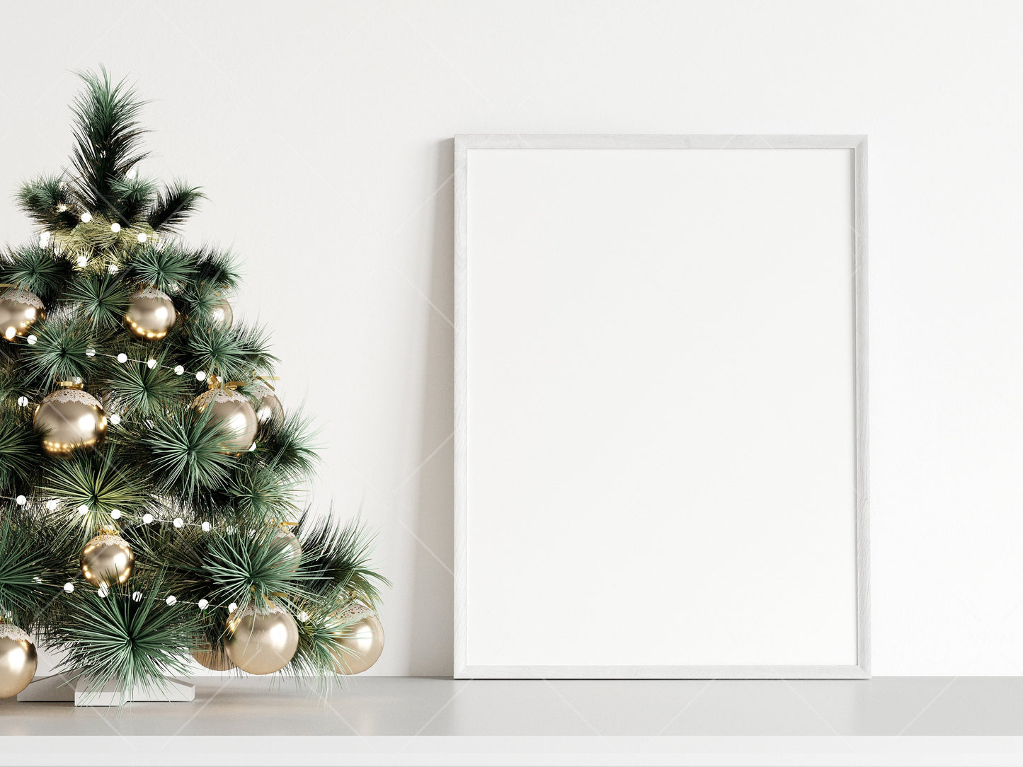 Christmas Frame Mockup 3:4 ratio, Minimalist Frame Mockup, Vertical White Frame Mockup, Portrait Frame Mockup Christmas, PSD JPG PNG