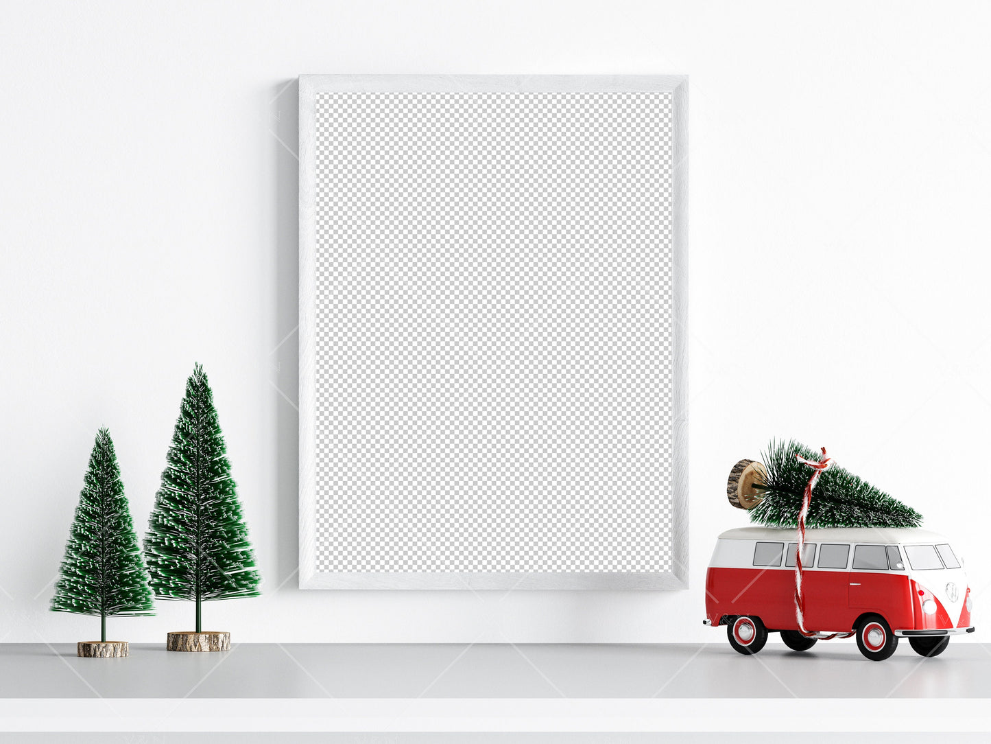 Christmas Frame Mockup 3:4 ratio, Minimalist Frame Mockup, Vertical White Frame Mockup, Portrait Frame Mockup Christmas, PSD JPG PNG