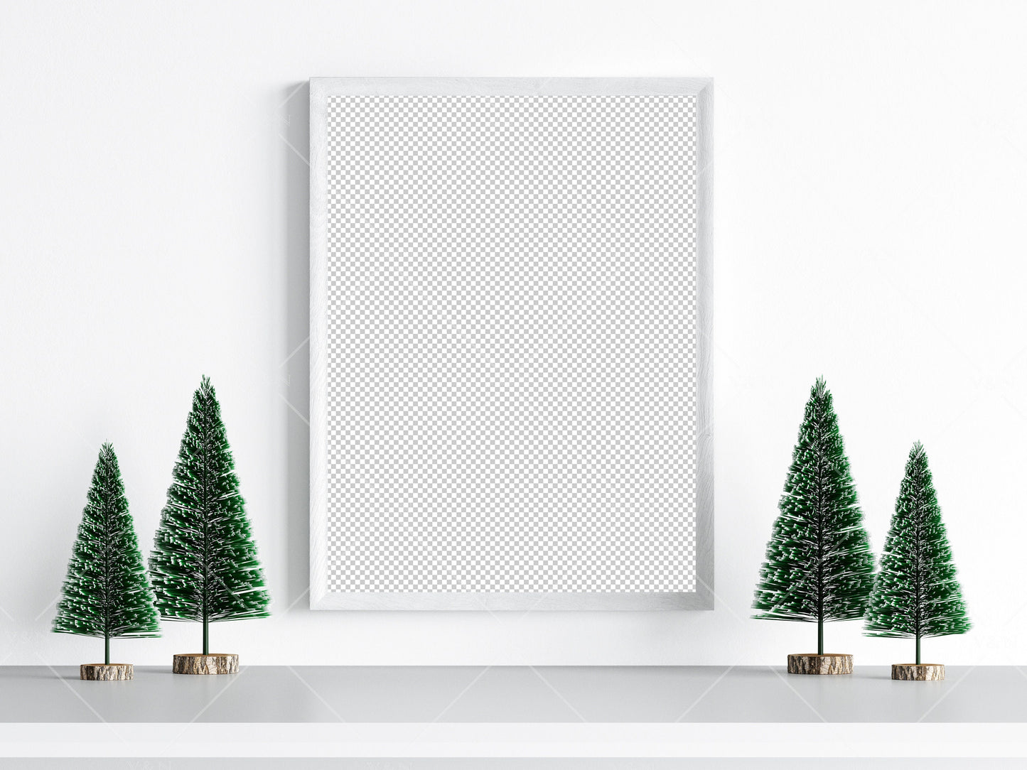 Christmas Frame Mockup 3:4 ratio, Minimalist Frame Mockup, Vertical White Frame Mockup, Portrait Frame Mockup Christmas, PSD JPG PNG