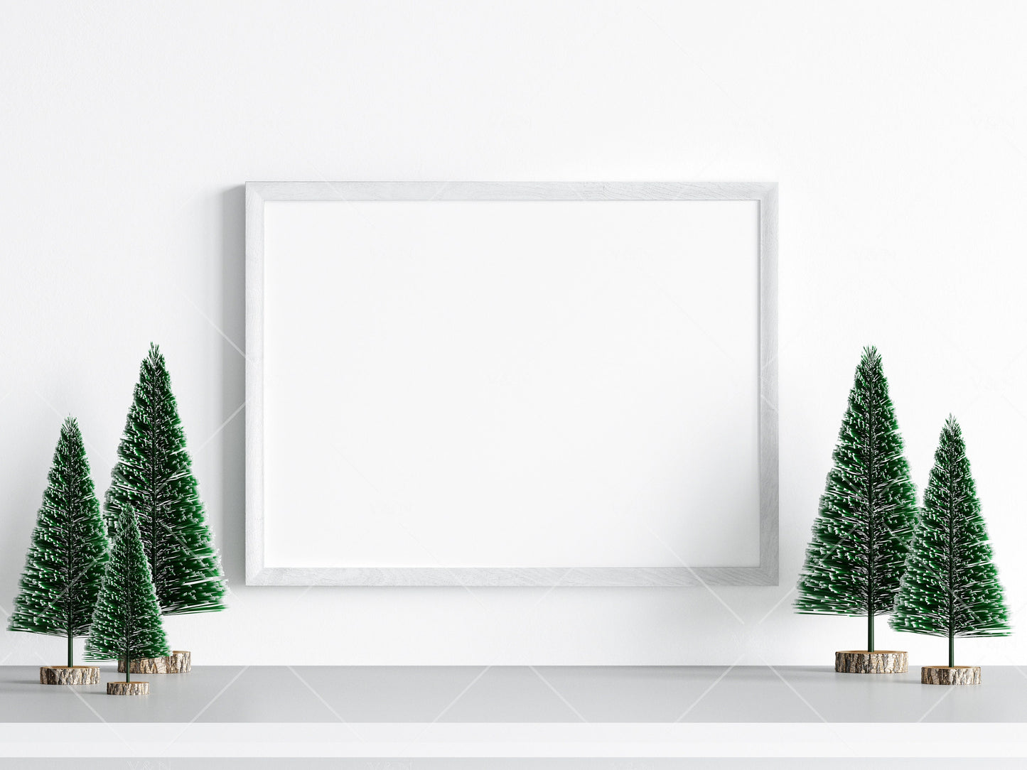 Christmas Frame Mockup 4:3 ratio, Minimalist Frame Mockup, Horizontal Wooden Frame Mockup, Landscape Frame Mockup Christmas, PSD JPG PNG