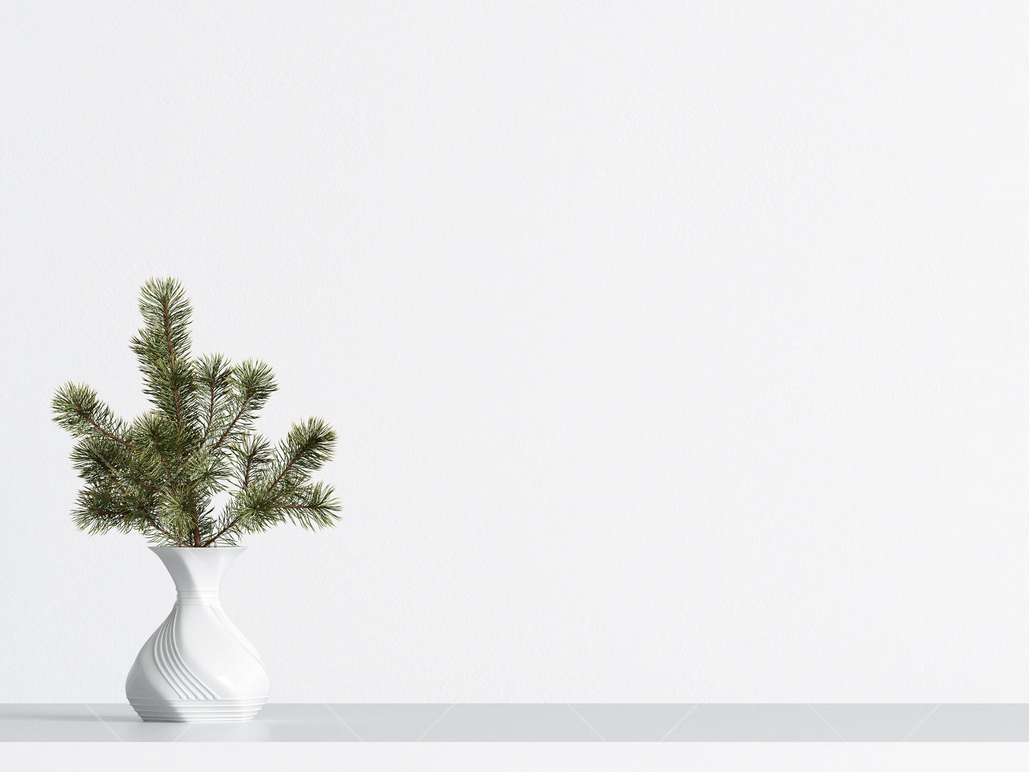 Christmas Blank Wall Mockup, Empty Wall Mockup With Christmas Tree, Modern Interior Wall Mockup, Living Room Wall Mockup, Wall Mockup