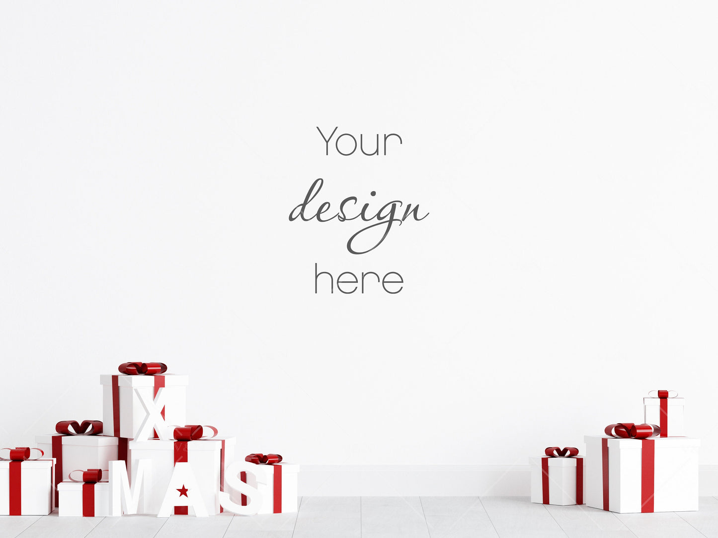 Christmas Blank Wall Mockup, Empty Wall Mockup, Modern Interior Wall Mockup, Living Room Wall Mockup, Wall Mockup