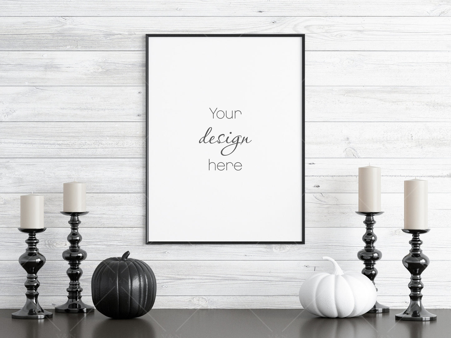 Halloween Frame Mockup 3:4 ratio, Minimalist Frame Mockup, Vertical Black Frame Mockup, Portrait Frame Mockup Halloween, PSD JPG PNG