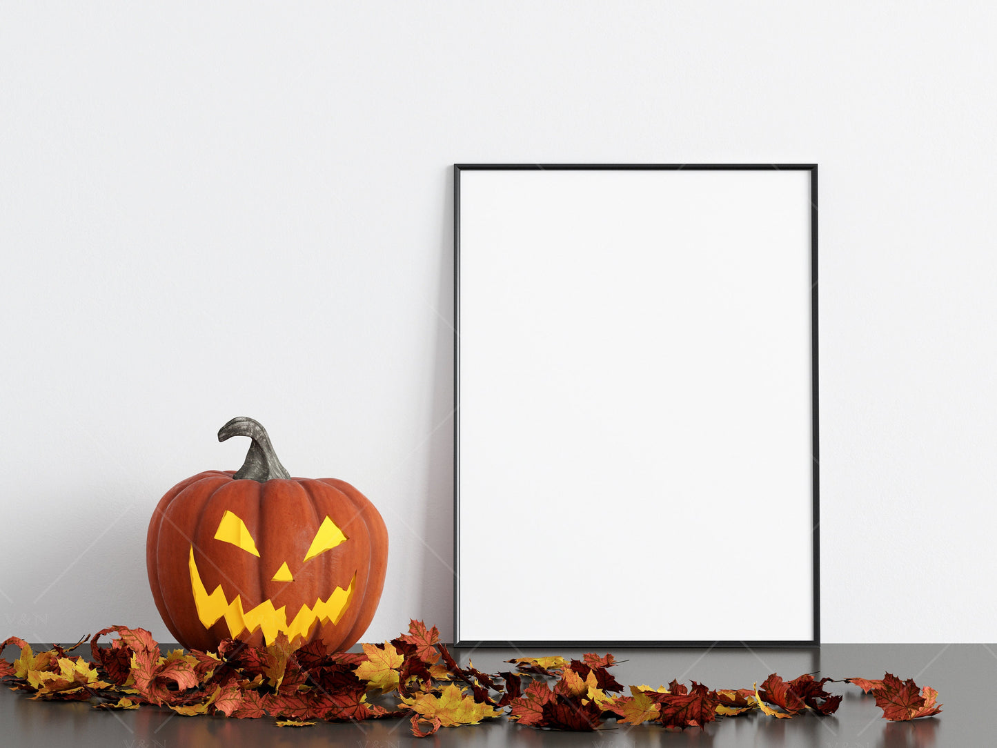 Halloween Frame Mockup 3:4 ratio, Minimalist Frame Mockup, Vertical Black Frame Mockup, Portrait Frame Mockup Halloween, PSD JPG PNG