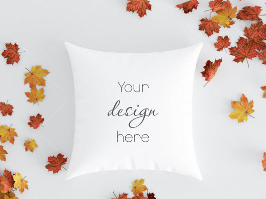 Fall Pillow Mockup JPG, Halloween Pillow Mockup, White Pillow Mockup, Square Pillow Mockup, Minimalist Square Pillow Mockup Halloween