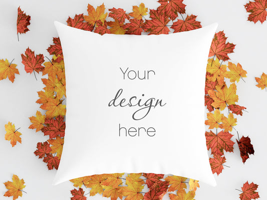 Fall Pillow Mockup JPG, Halloween Pillow Mockup, White Pillow Mockup, Square Pillow Mockup, Minimalist Square Pillow Mockup Halloween