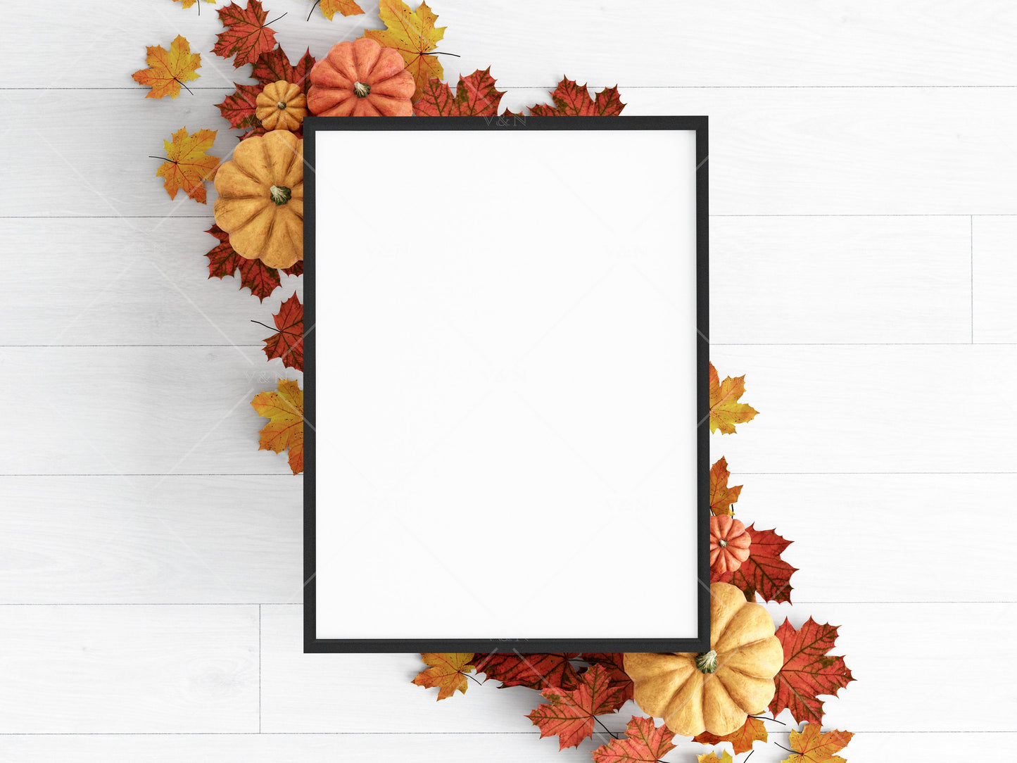 Halloween Frame Mockup 3:4 ratio, Fall Minimalist Frame Mockup, Vertical Black Frame Mockup, Portrait Frame Mockup Halloween, PSD JPG PNG