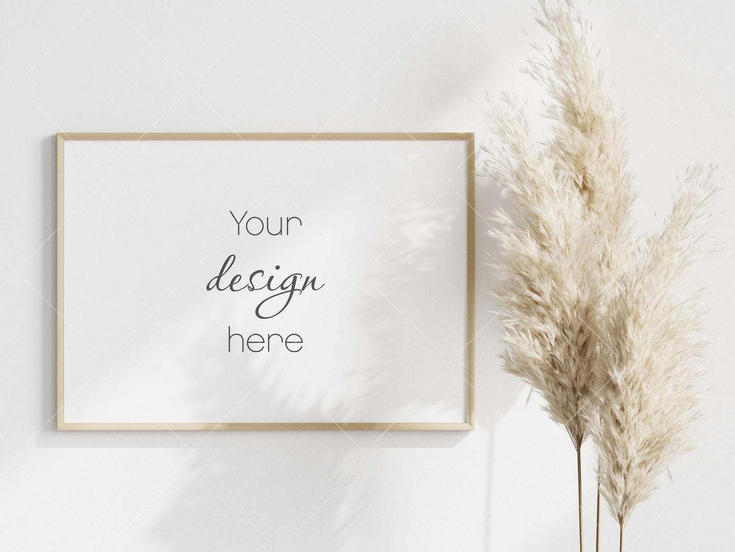 Minimalist Boho Frame Mockup, Minimalist Poster Mockup, Horizontal Wooden Frame Mockup A1, Frame Mockup for Print, Frame Mockup for Art