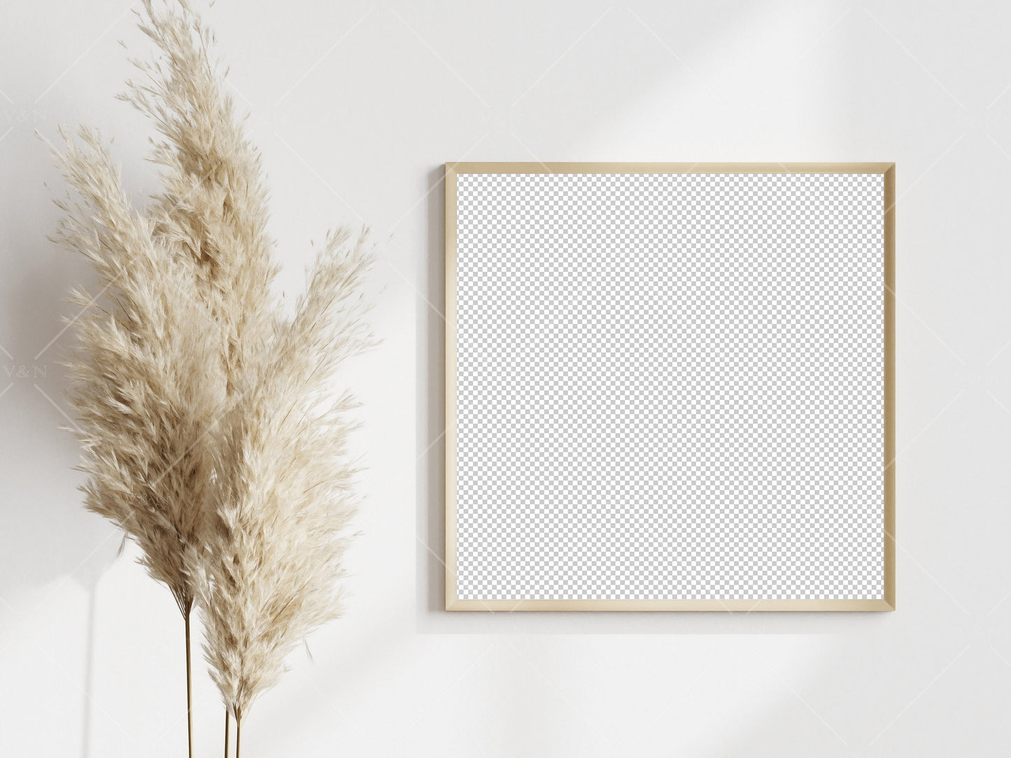 Frame Mockup Boho, Minimalist Poster Mockup, Square Wooden Frame Mockup, Frame Mockup for Print, Frame Mockup for Art