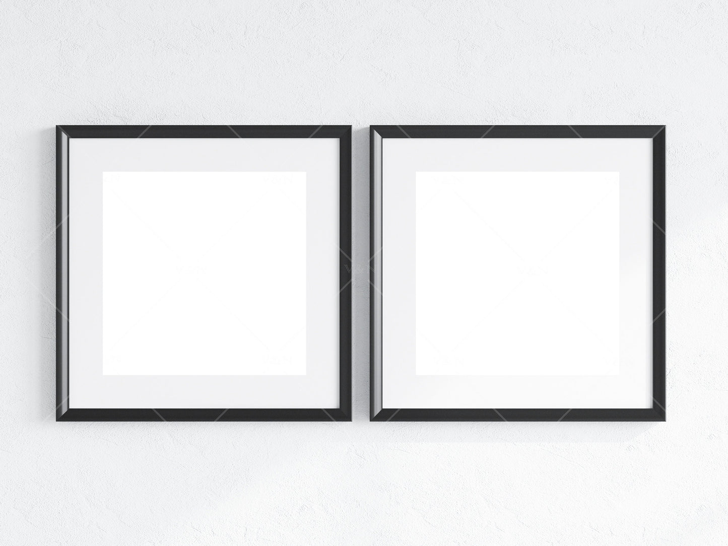 Minimalist Frames Mockup, 2 Square Black Frames Mockup, Poster Mockup, Two Square Frames Mockup, 2 Frame Mockup for Print, JPG PNG PSD