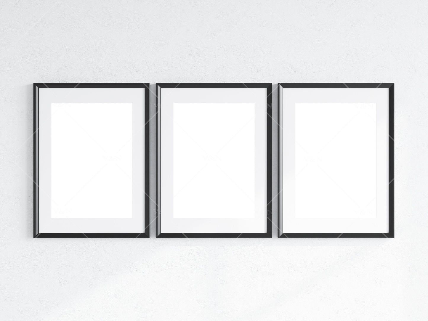 3 Minimalist Frame Mockup, Three Vertical Black Frame Mockup, Poster Mockup, Portrait Frame Mockup, Frame Mockup for Print, JPG PNG PSD