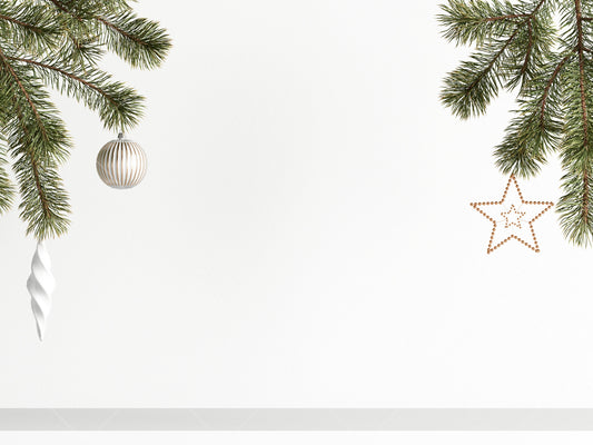 Christmas Blank Wall Mockup, Empty Wall Mockup With Christmas Tree, Modern Interior Wall Mockup, Living Room Wall Mockup, Wall Mockup