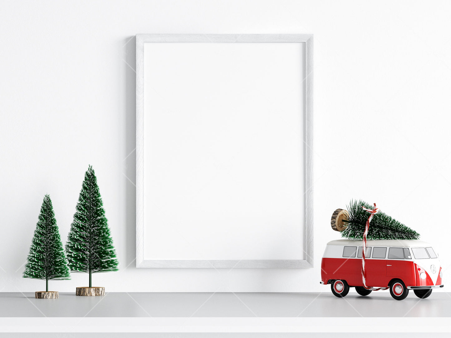 Christmas Frame Mockup 3:4 ratio, Minimalist Frame Mockup, Vertical White Frame Mockup, Portrait Frame Mockup Christmas, PSD JPG PNG