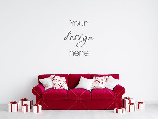 Christmas Blank Wall Mockup, Empty Wall Mockup, Modern Interior Wall Mockup, Living Room Wall Mockup, Wall Mockup