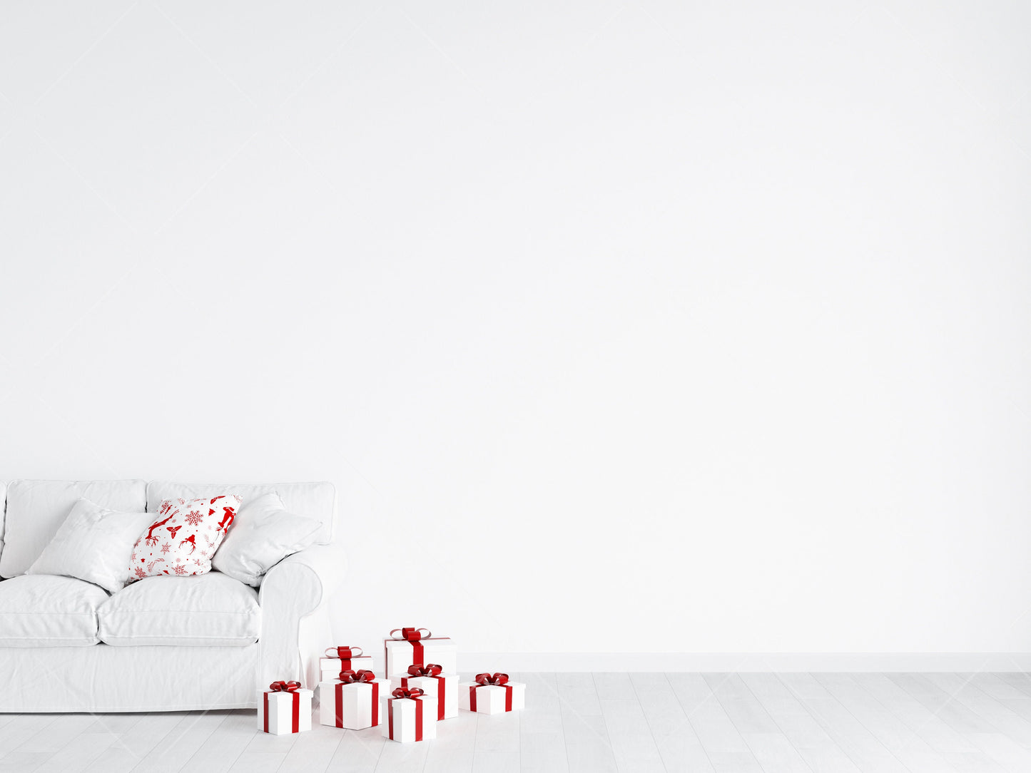 Christmas Blank Wall Mockup, Empty Wall Mockup, Modern Interior Wall Mockup, Living Room Wall Mockup, Wall Mockup