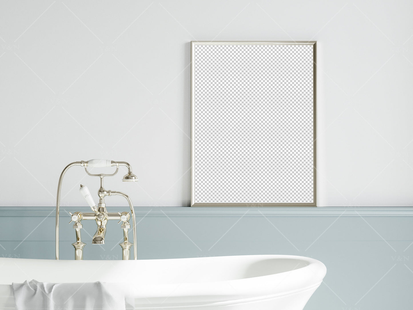 Frame Mockup 3x4, Bathroom Wall Mockup, Poster Mockup, Modern Interior Mockup, Frame Mockup