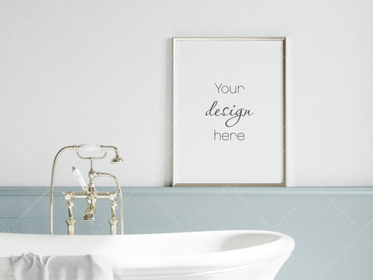 Frame Mockup 3x4, Bathroom Wall Mockup, Poster Mockup, Modern Interior Mockup, Frame Mockup