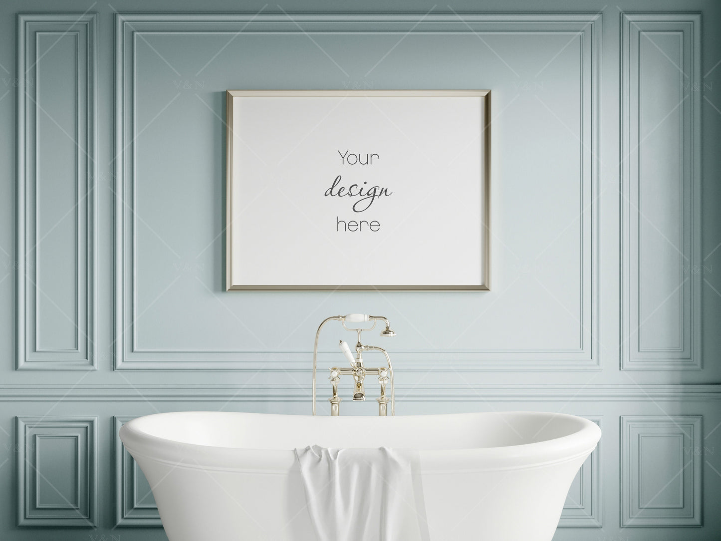 Bathroom Mockup, Bathroom Wall Mockup, Frame Mockup 3x4, Poster Mockup, Modern Interior Mockup, Frame Mockup