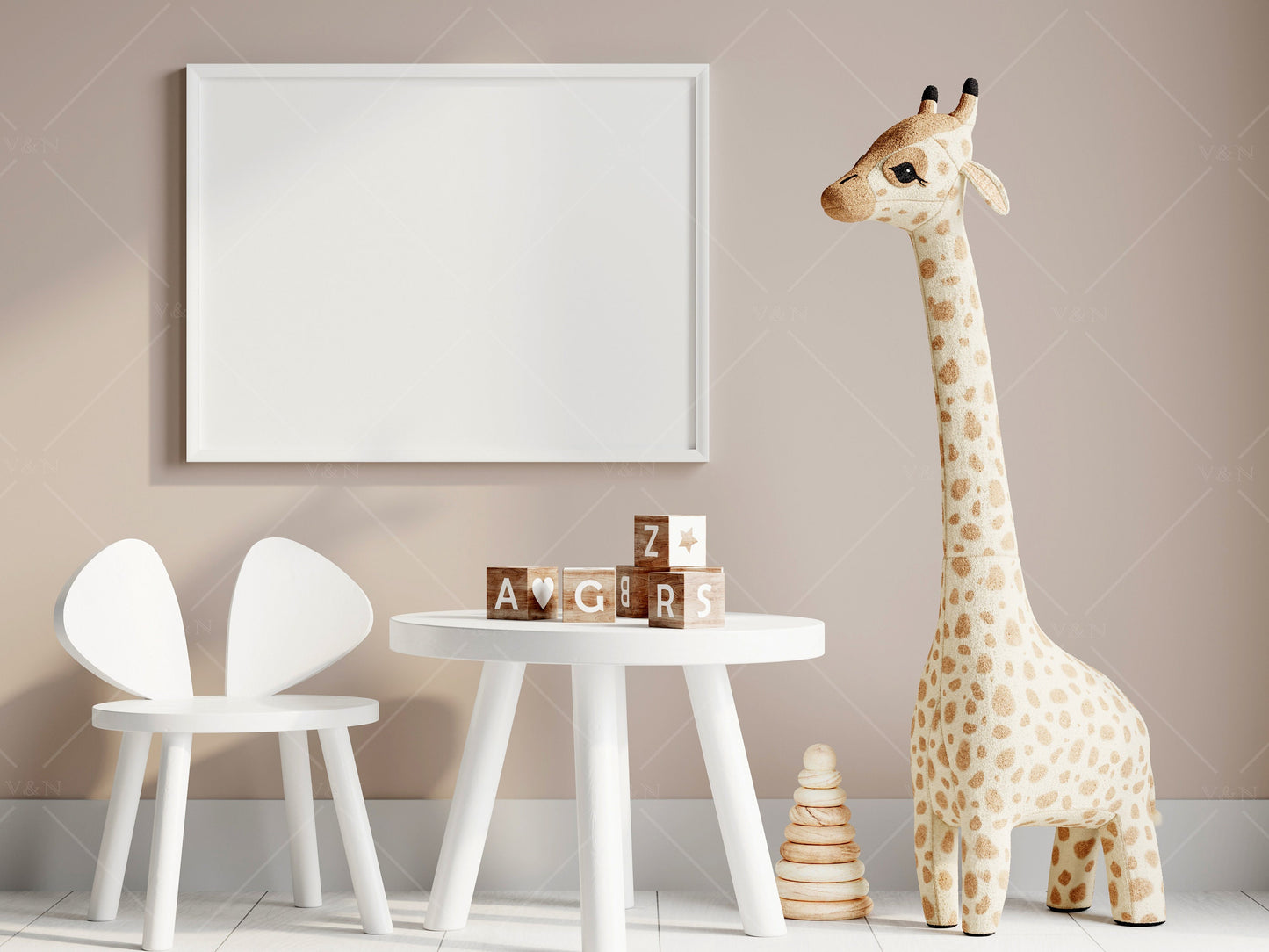 Nursery Frame Mockup, Modern Kid's Room Frame Mockup, Nursery Mockup