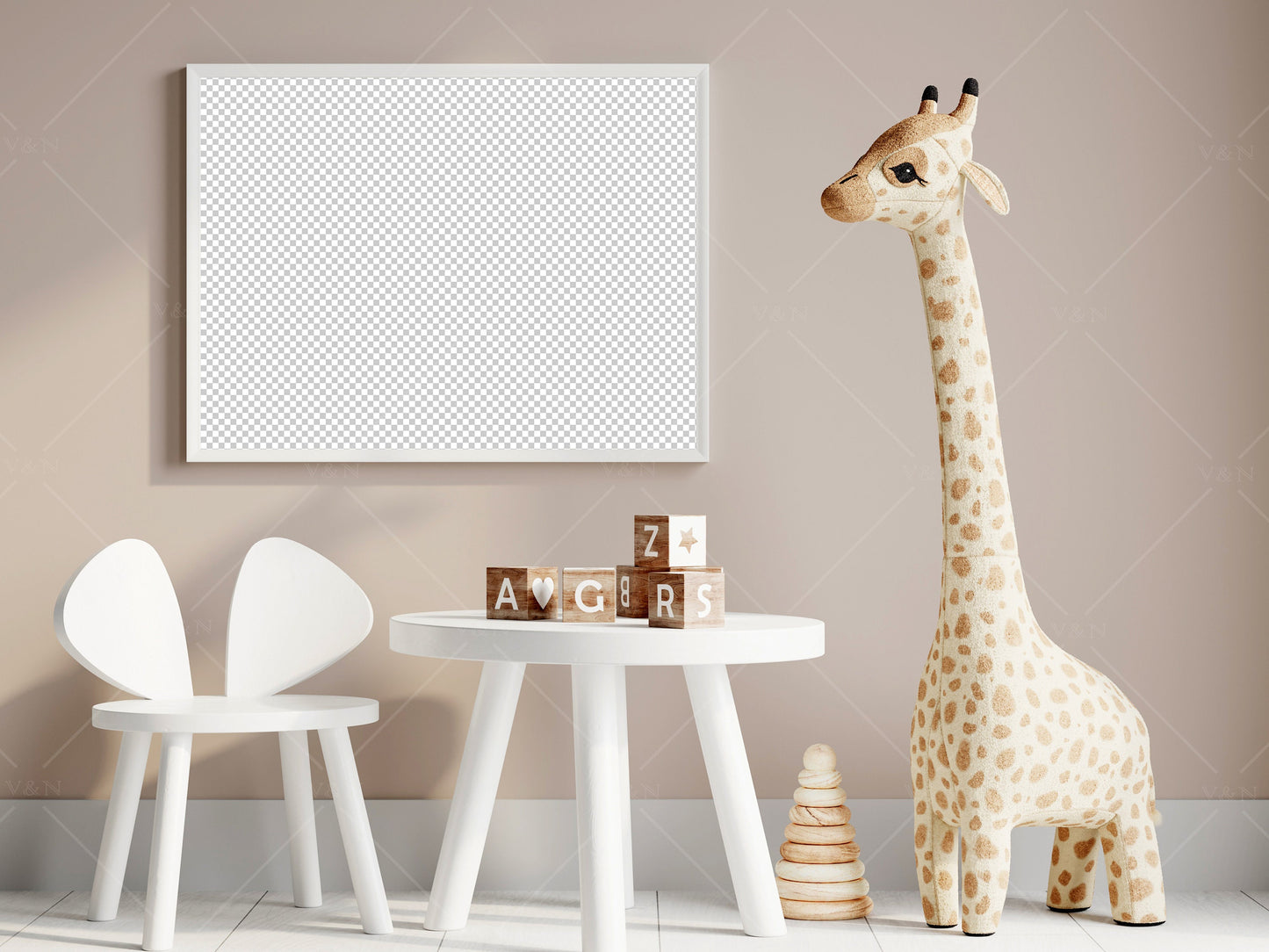 Nursery Frame Mockup, Modern Kid's Room Frame Mockup, Nursery Mockup