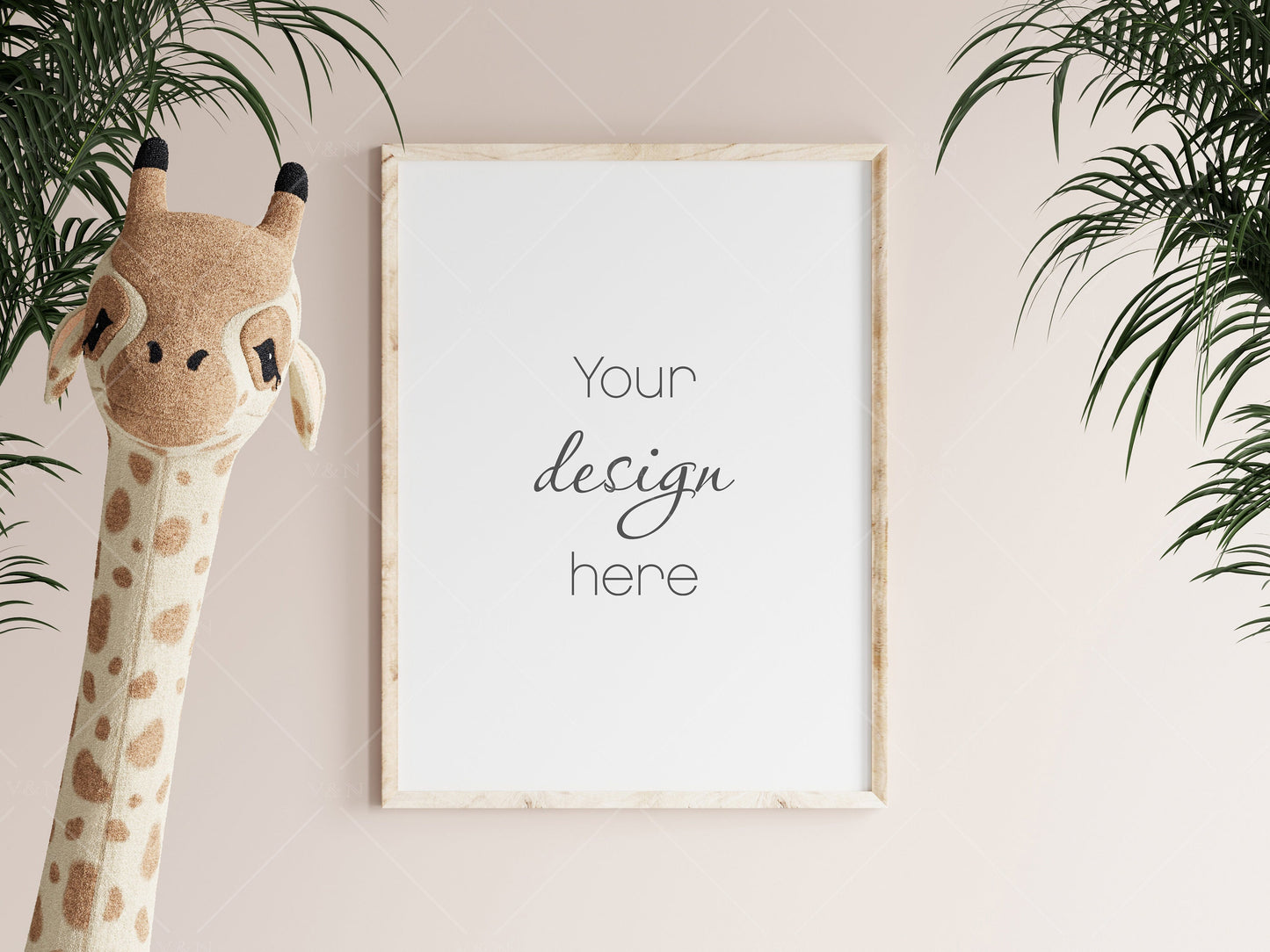 Kids Room Frame Mockup, Nursery Frame Mockup, Vertical Nursery Mockup, Portrait Frame Nursery Interior Wall Mockup