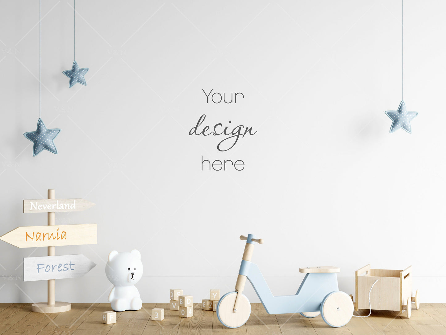 Empty Wall Mockup Nursery, Modern Kids Room Mockup, Children's Room Mockup, Empty Wall Nursery Interior Mockup, Minimalist Nursery Mockup