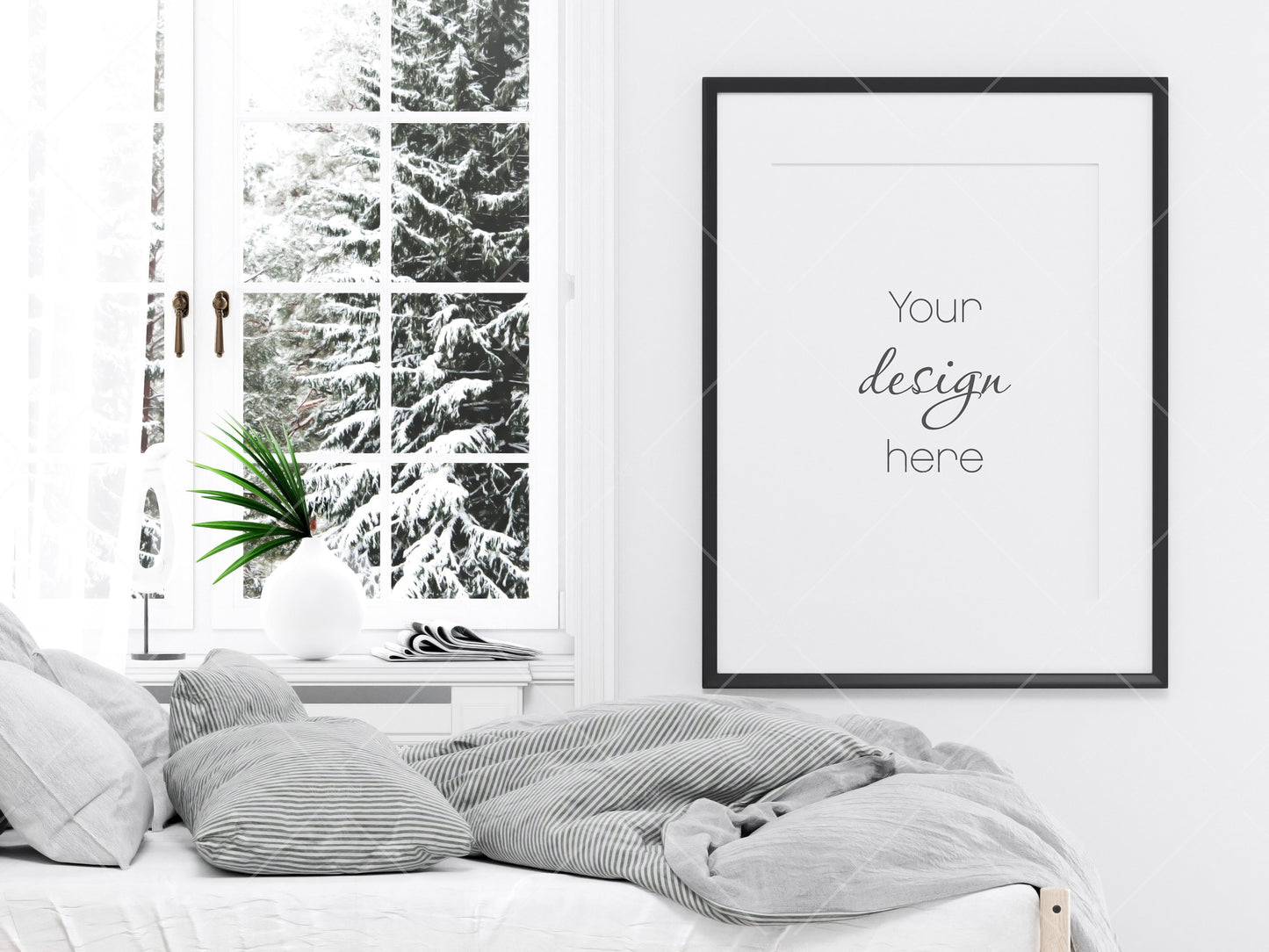 Poster Mockup, Bedroom Frame Mockup, Minimalist Frame Mockup, Vertical Frame Mockup 3*4, Vertical Frame Mockup, Frame Mockup for Print