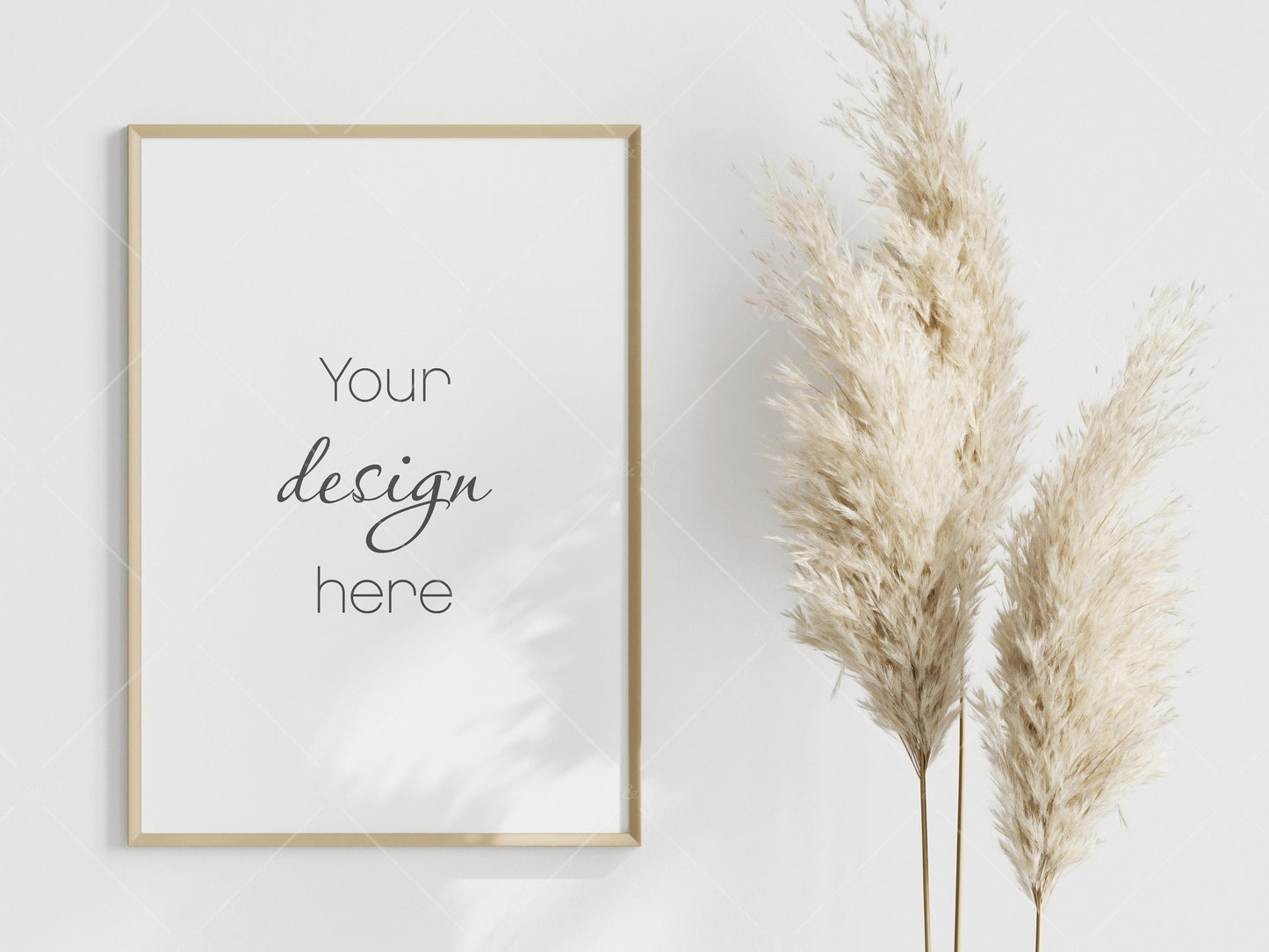 Minimalist Boho Frame Mockup, Minimalist Poster Mockup, Vertical Wooden Frame Mockup A1, Frame Mockup for Print, Frame Mockup for Art