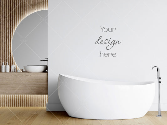 Modern Interior Wall Mockup, Blank Wall Mockup, Empty Wall Mockup, Bathroom Wall Mockup, Wall Mockup