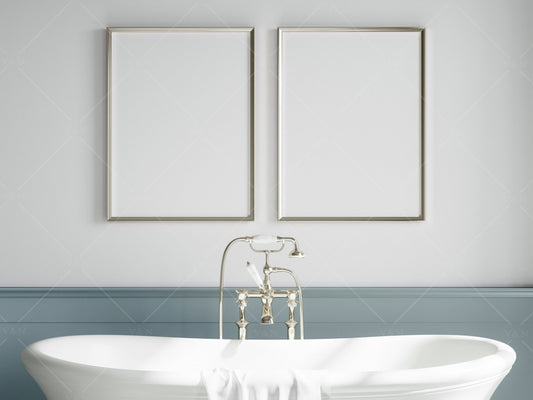 Moderm Bathroom Mockup, Bathroom Wall Mockup, Frame Mockup 3x4, Poster Mockup, Modern Interior Mockup, Frame Mockup