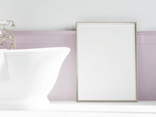 Frame Mockup 3x4, Bathroom Wall Mockup, Poster Mockup, Modern Interior Mockup, Frame Mockup