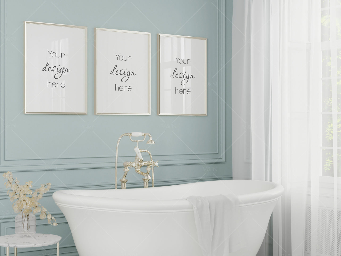 Bathroom Mockup, Bathroom Wall Mockup, Frame Mockup 3x4, Poster Mockup, Modern Interior Mockup, Frame Mockup