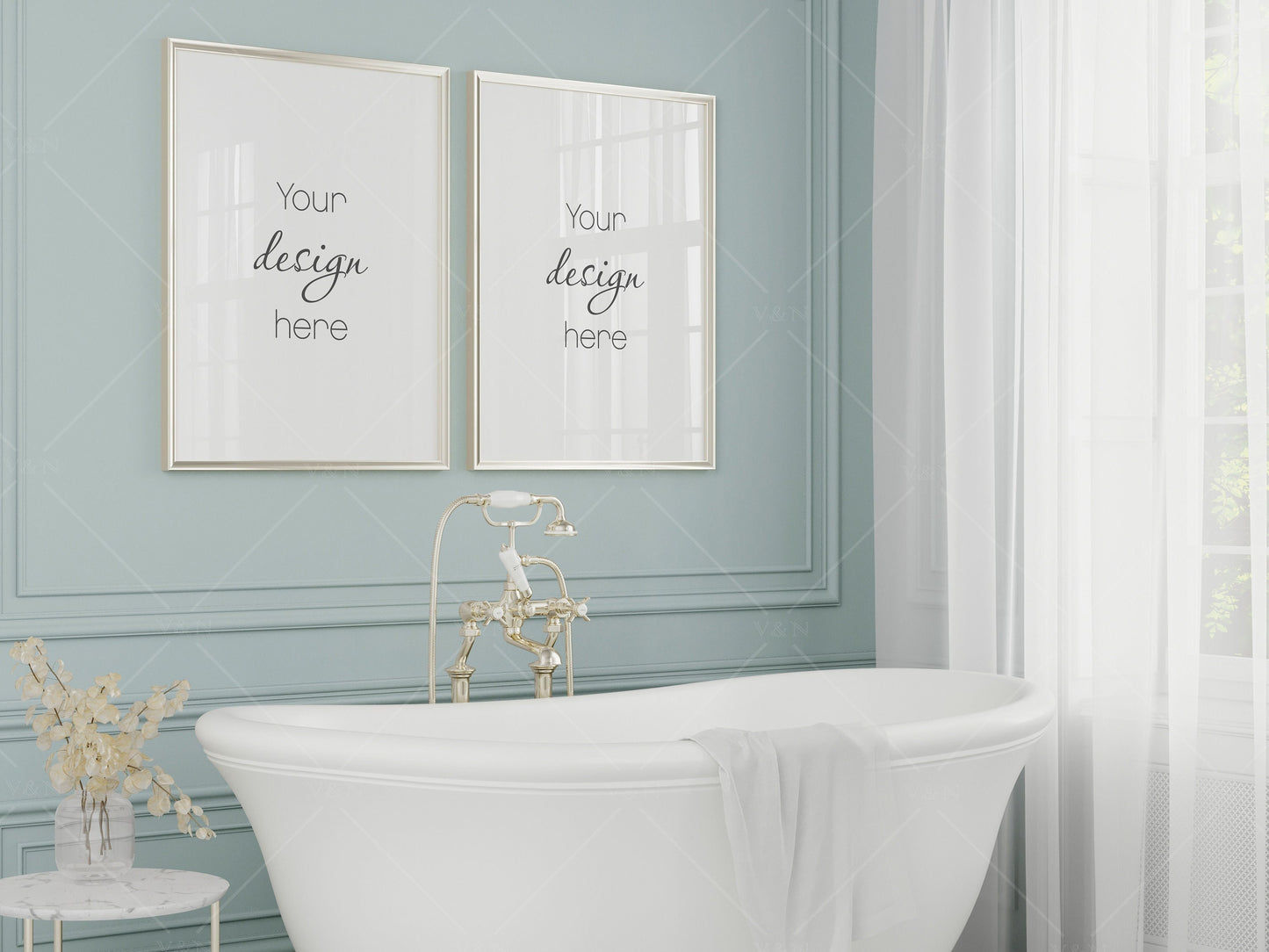 Bathroom Mockup, Bathroom Wall Mockup, Frame Mockup 3x4, Poster Mockup, Modern Interior Mockup, Frame Mockup