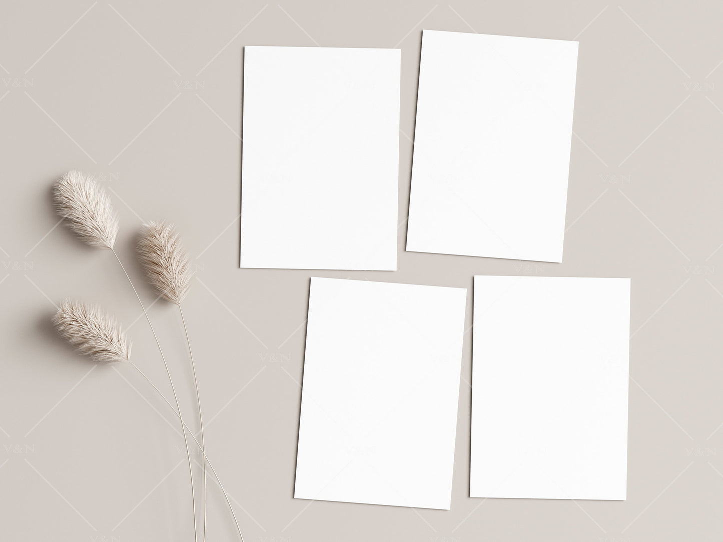 4 Cards Mockup 5x7, Invitation Mockup, Card Mockup