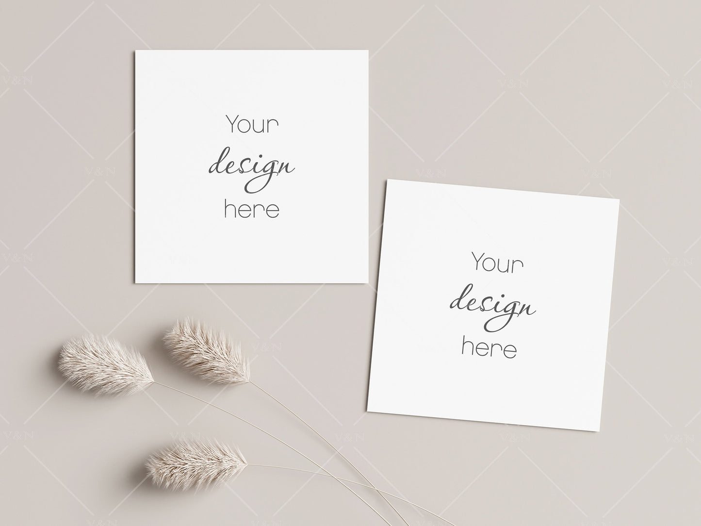 Square Card Mockup, Invitation Mockup, Greeting Card Mockup