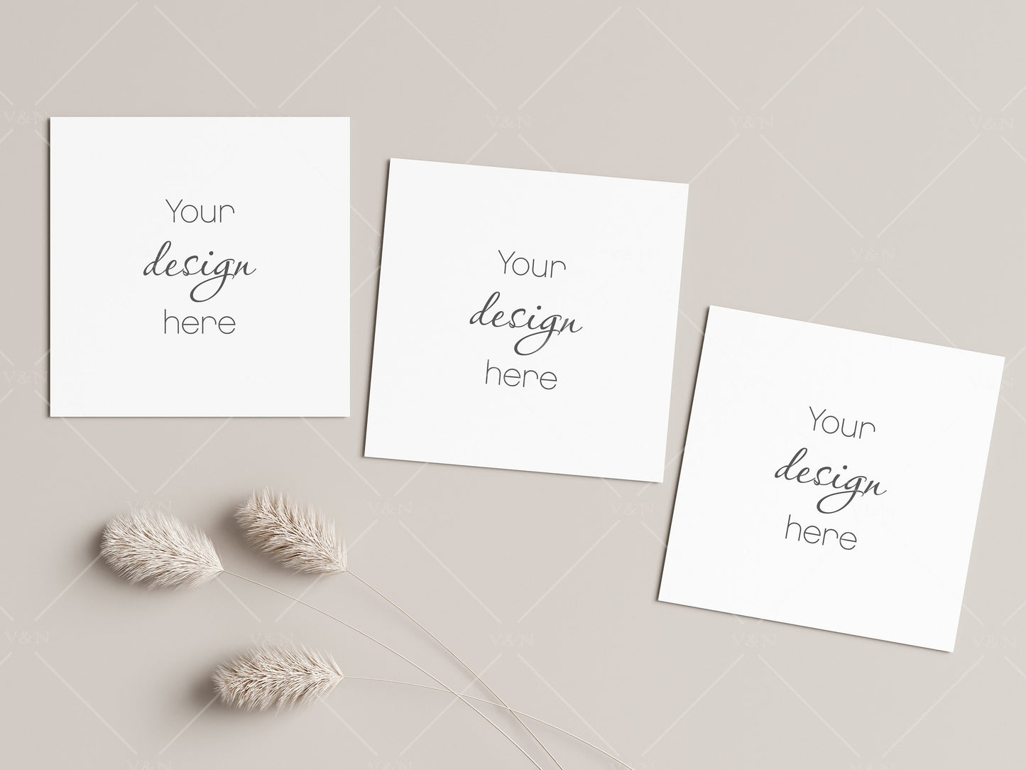 Square Card Mockup, Invitation Mockup, Greeting Card Mockup