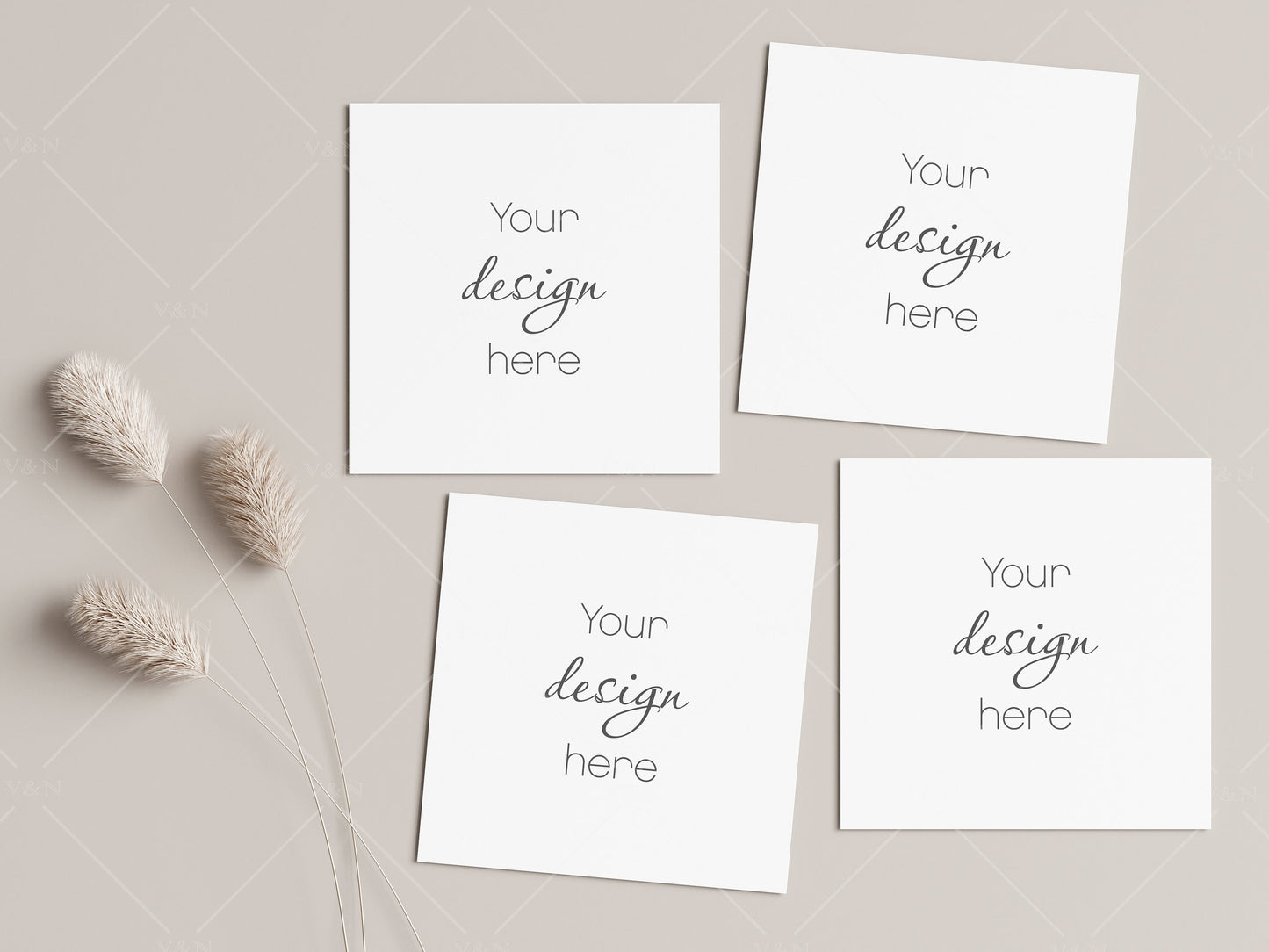 Square Card Mockup, Invitation Mockup, Greeting Card Mockup