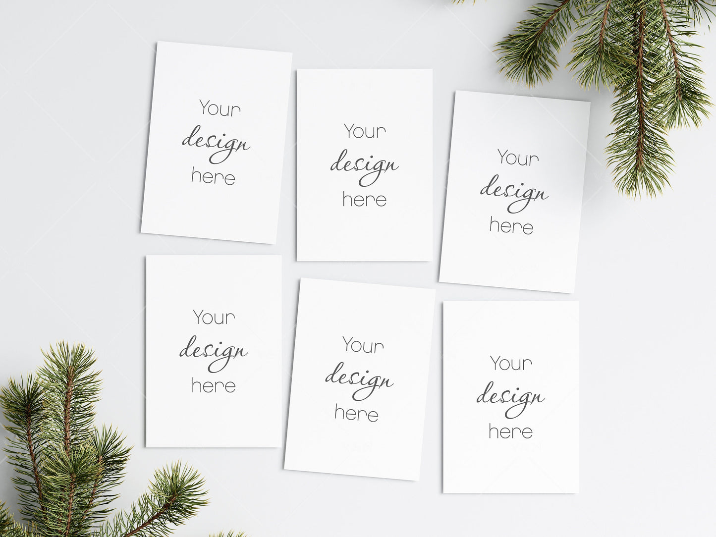 Six Christmas Cards Mockup 5x7, Mockup Christmas Card, Invitation Mockup, Greeting Card Mockup