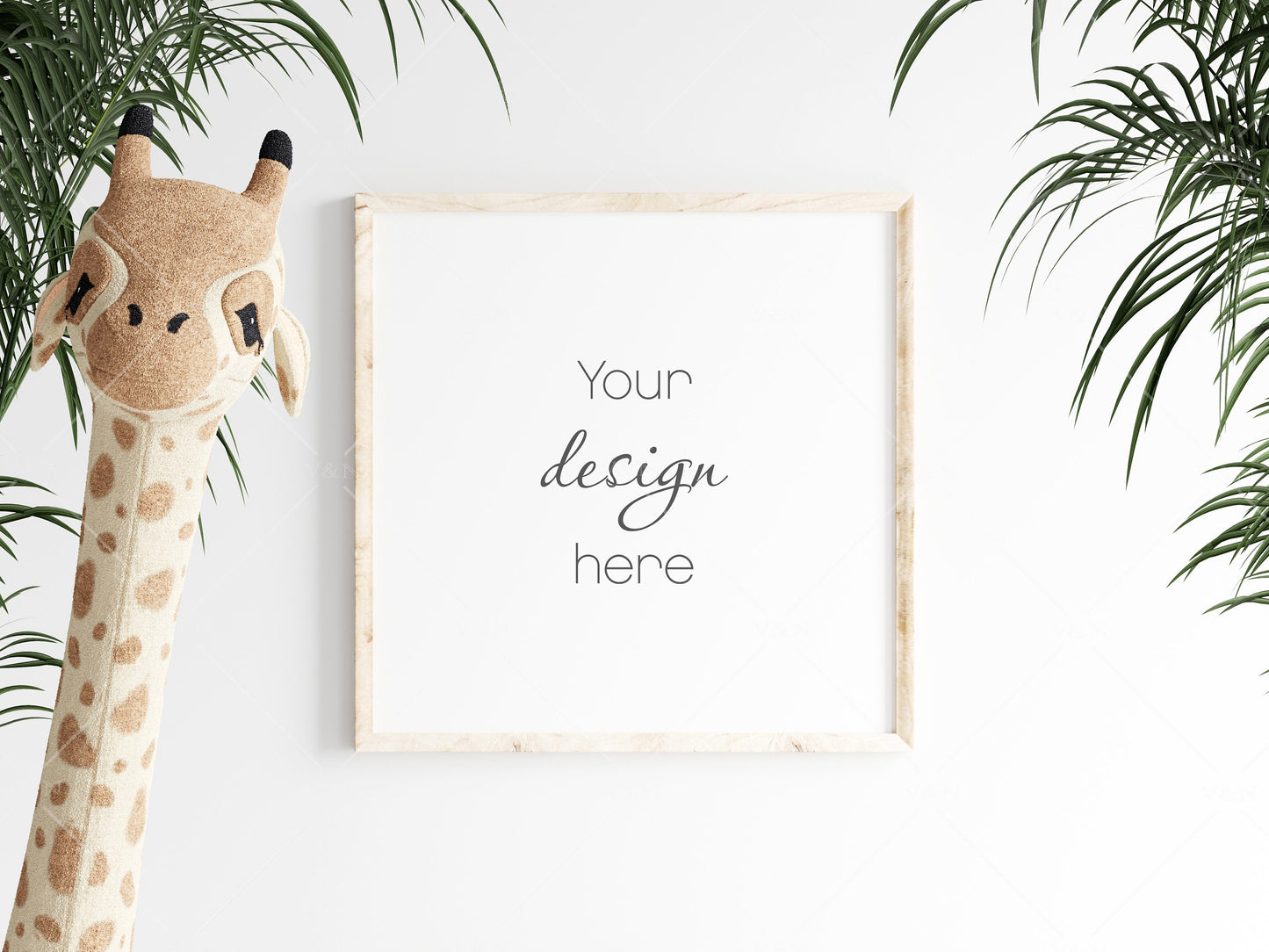 Kids Room Frame Mockup, Nursery Frame Mockup, Square Frame Mockup, Frame Nursery Interior Mockup