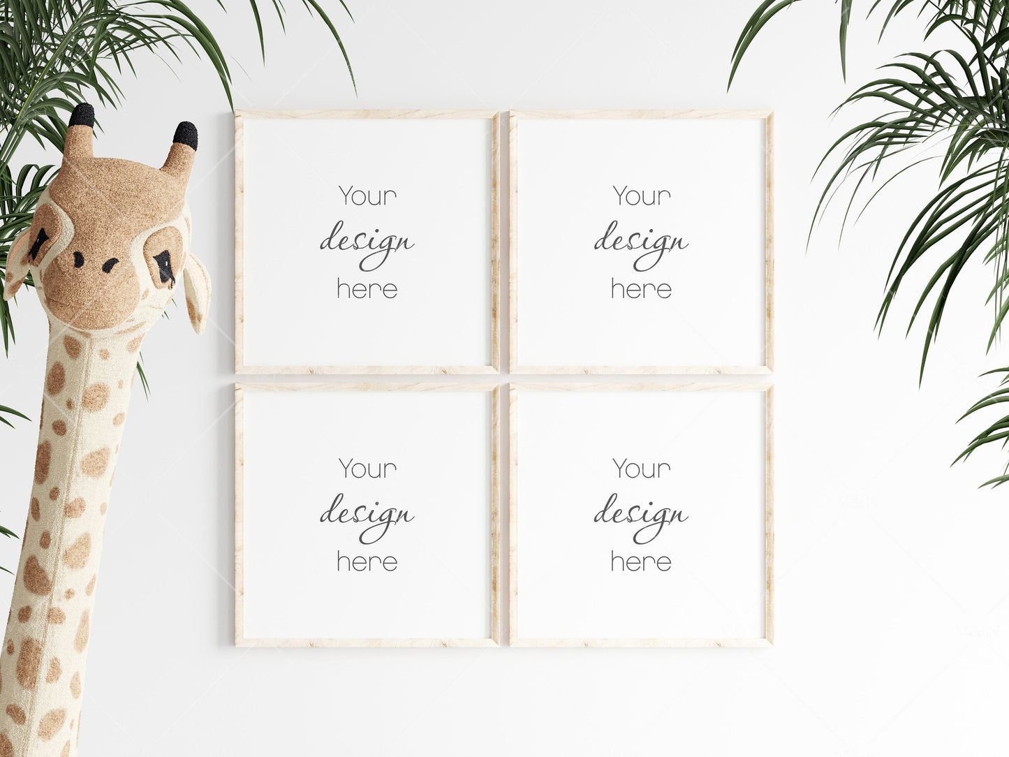 Frame Mockup Nursery, Modern Kids Room Frame Mockup, Portrait Frames Nursery Interior Wall Mockup, Minimalist Nursery Frame Mockup