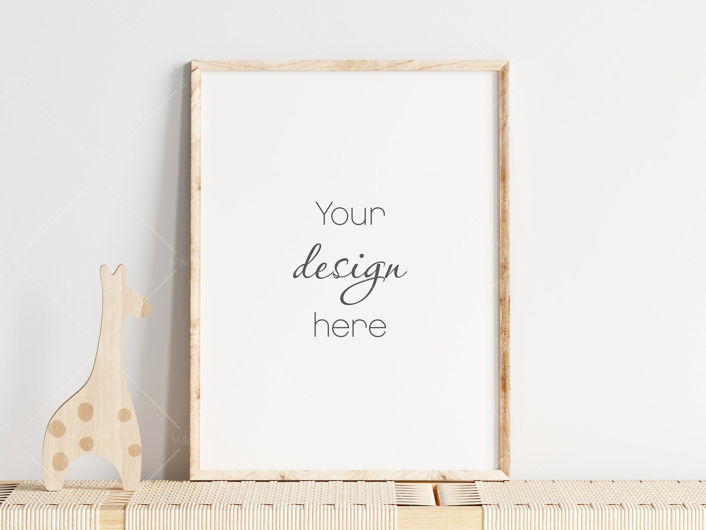 Boho Kids Room Frame Mockup, Nursery Mockup, Portrait Frame Nursery Interior Wall Mockup