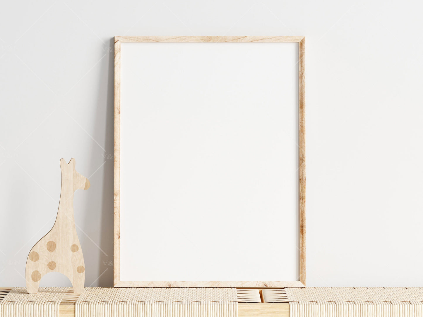 Boho Kids Room Frame Mockup, Nursery Mockup, Portrait Frame Nursery Interior Wall Mockup