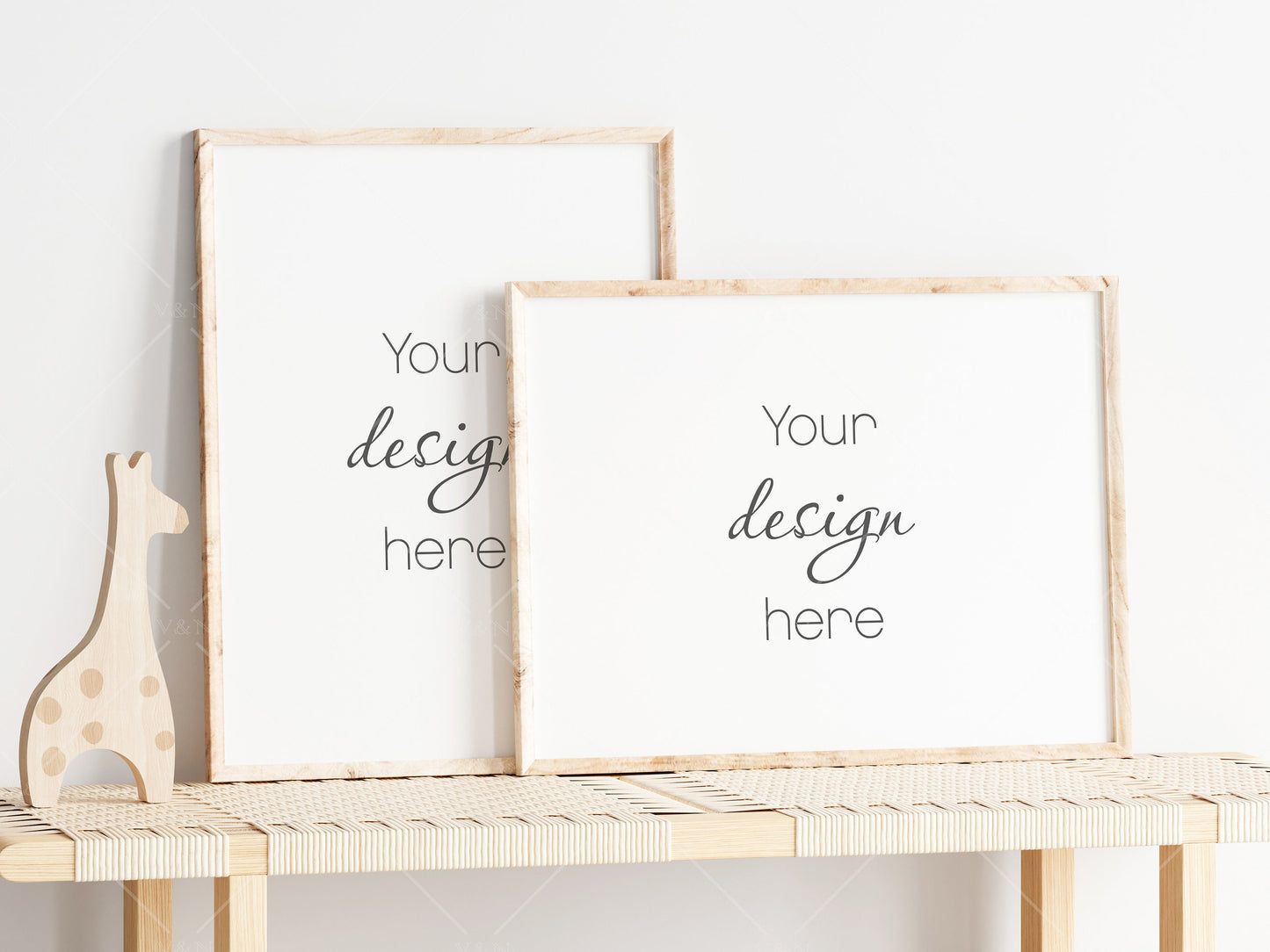 Boho Kids Room Frame Mockup, Nursery Mockup, Portrait Frame Nursery Interior Wall Mockup