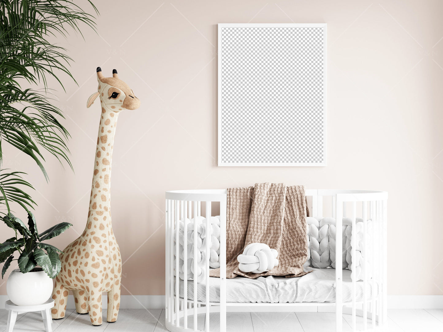 Kids Room Frame Mockup, Nursery Frame Mockup, Vertical Nursery Mockup, Portrait Frame Nursery Interior Wall Mockup