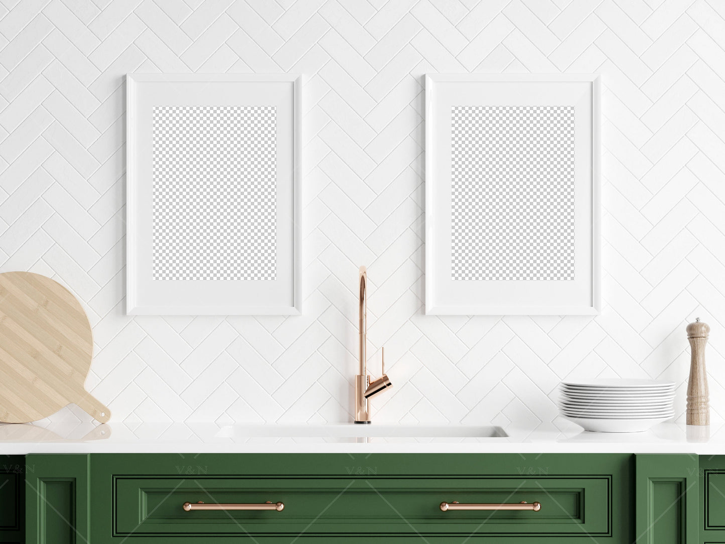 Kitchen Interior Frame Mockup, Poster Mockup