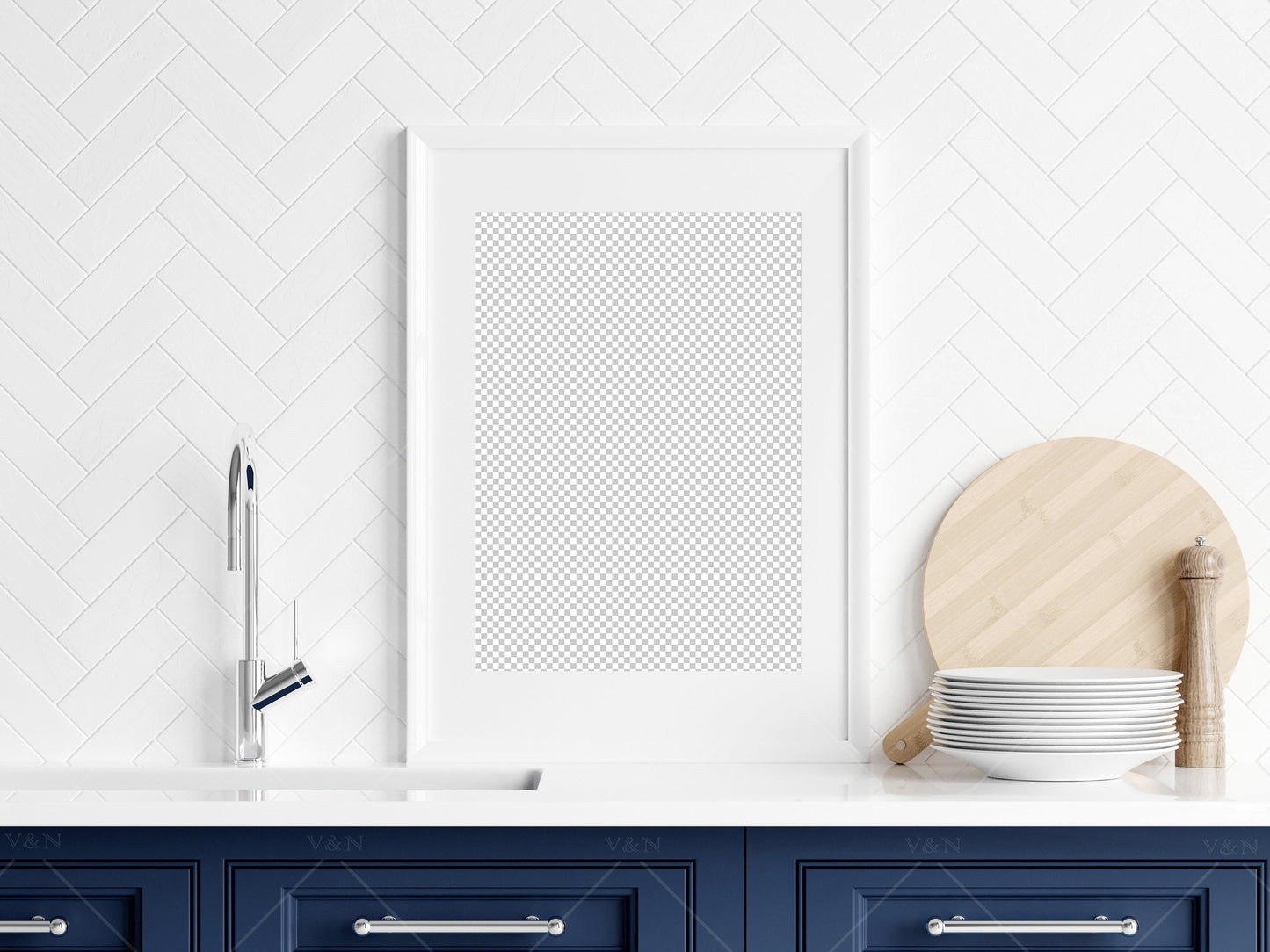 Kitchen Interior Frame Mockup, Poster Mockup