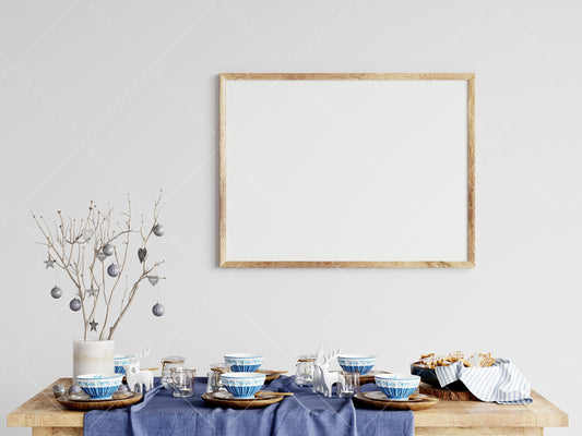 Christmas Dining Room Frame Mockup 3:4 ratio, PSD JPG PNG